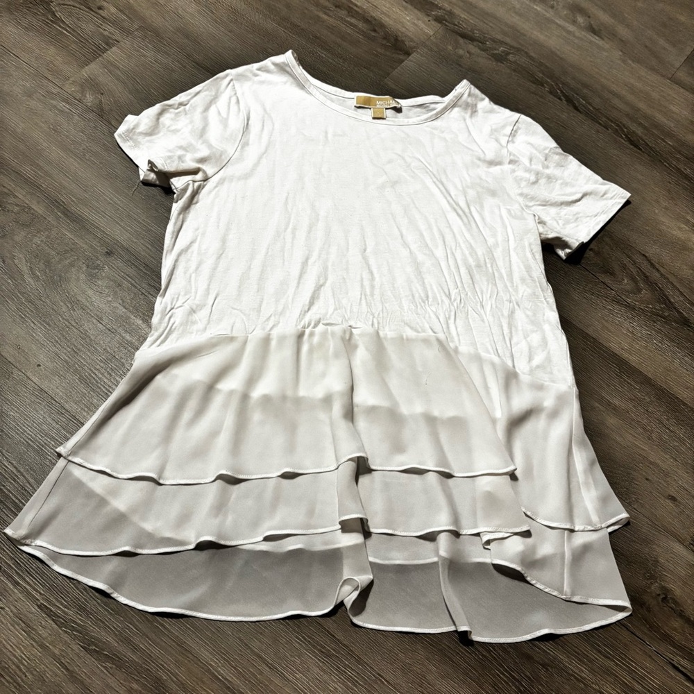 Michael Kors Cream Layered Women's Blouse